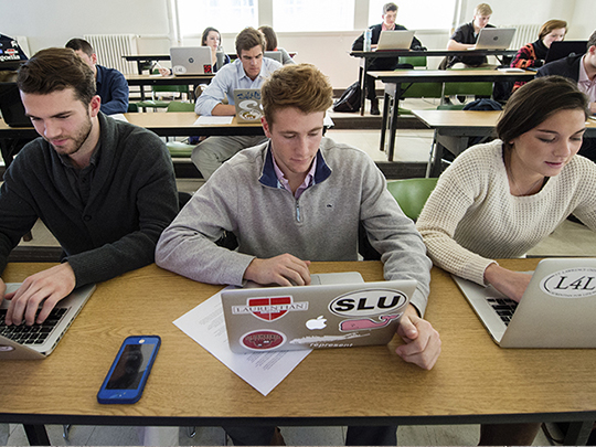 Students sitting in classroom